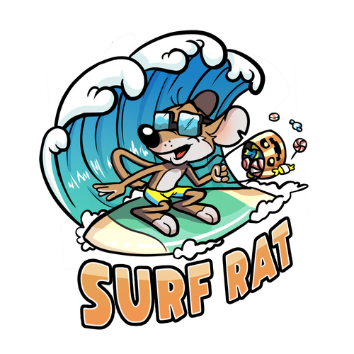 Surf Rat (Please design my husband's childhood comic book character) Design by Manzanocoli