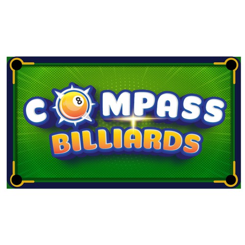 Design a Pool Hall Sign for Compass Billiards Design by Create4Design