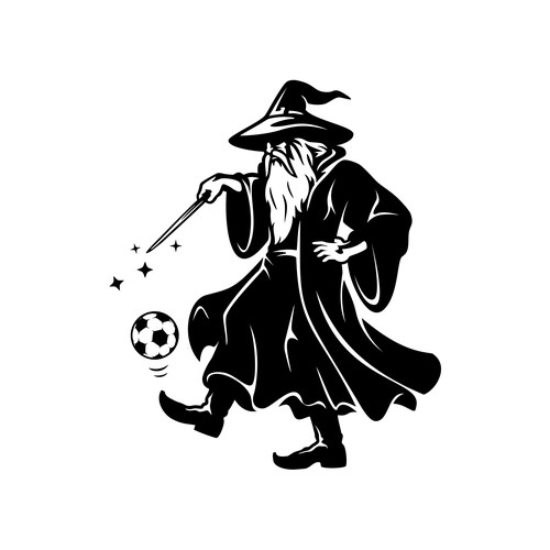 Soccer Wizard Cartoon Diseño de brint'X