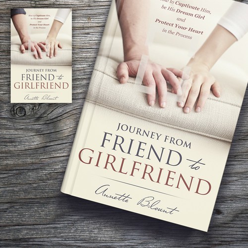 Design a book cover that is fun and playful to help single women experience love beyond friendship Design by Virtually Possible