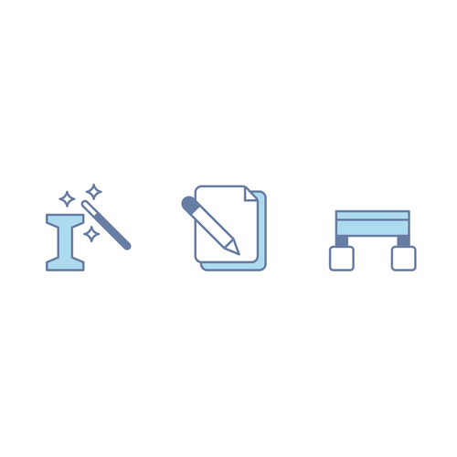 Create the icons for the buttons of a toolbar of an application program (Revised). Design by Maria Angelica G