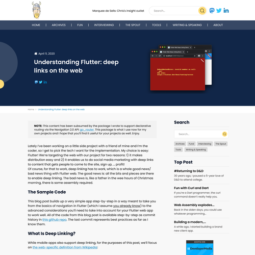 modern redesign for fun technical blog site Design by Technology Wisdom