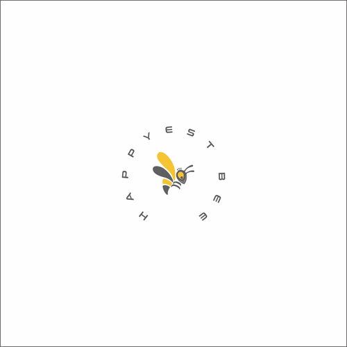 Design a cute, happy logo for Happiest Bee. Design by sasa spasojevic