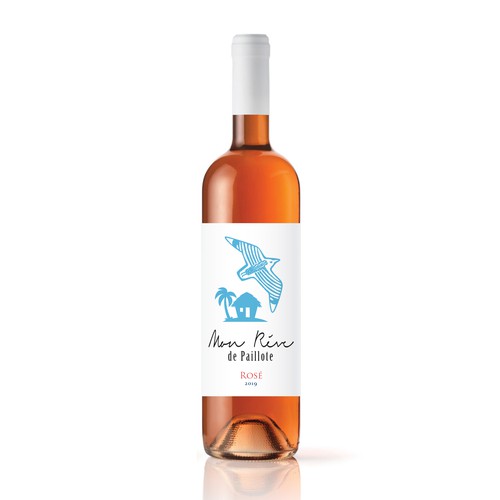 Rosé Wine Label " Mon rêve de Paillote" ("My dream of beach bar") Design by Dragan Jovic