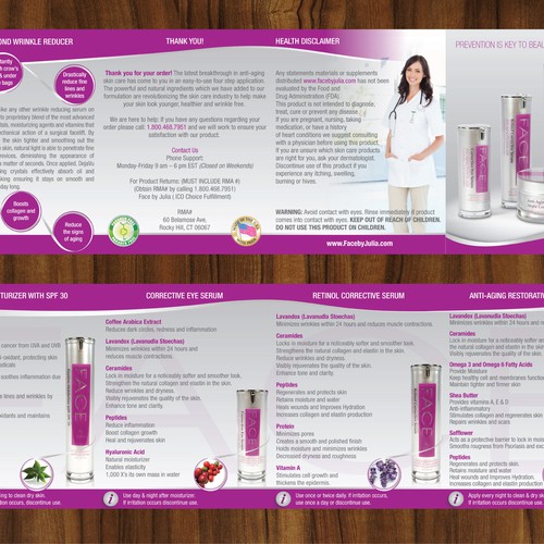 Skin care product brochure Brochure contest