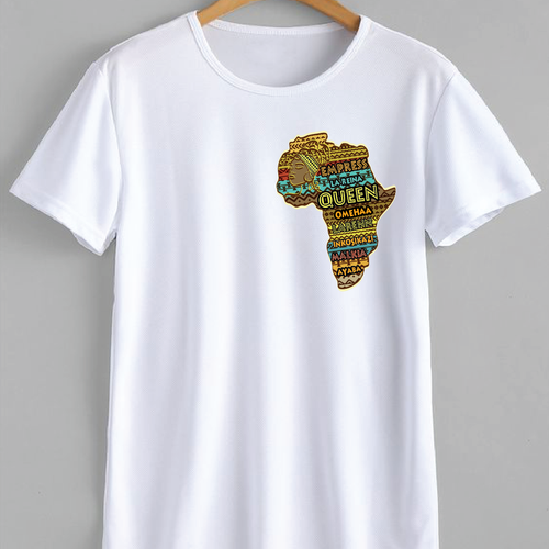 African Diaspora "QUEEN" Dialect T-Shirt Design Design by zirach™