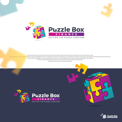 Design a fun Puzzle Box design that stands out of the crowd! Design by uxboss™