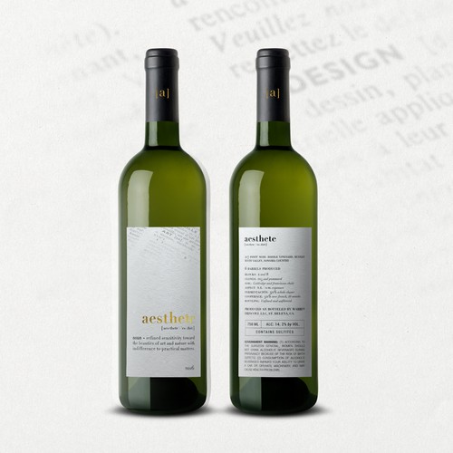 Minimalistic wine label needed Réalisé par O Ñ A T E