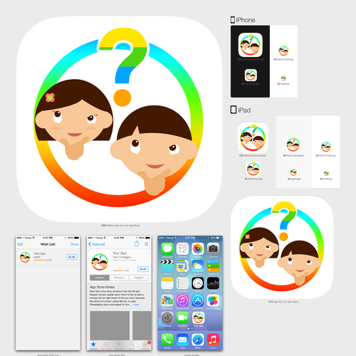 Create an visually stunning app icon to attract young kids (to a wholesome app!) Design by Carlo - Masaya