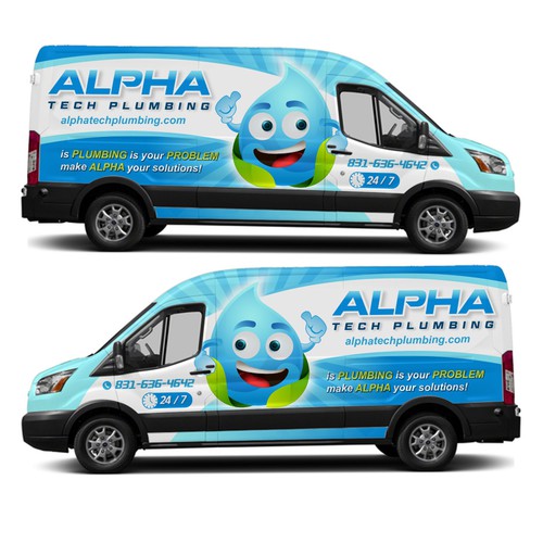 Fun Plumbing van wraps! logo and inspo pic provided! Design by xen art