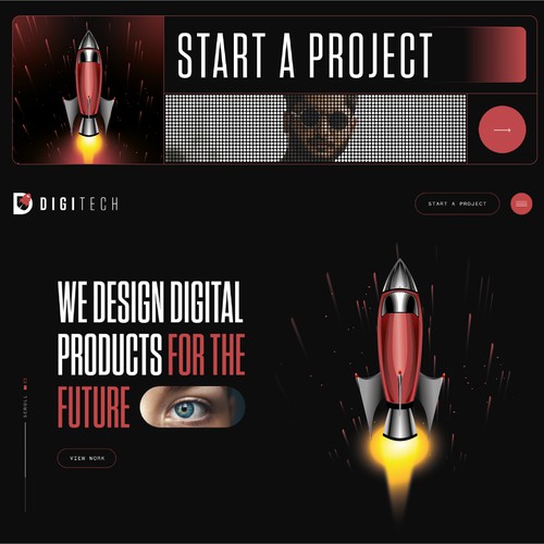 Modernized Rocket Graphics Design Branding Asset Design by Jotch.Art