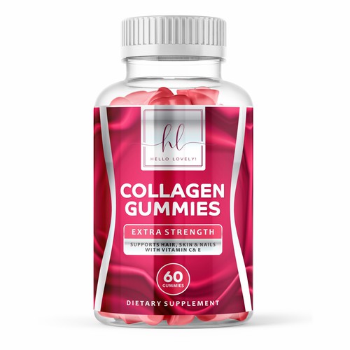 Hello Lovely needs a Collagen Gummies product label Design by GenScythe