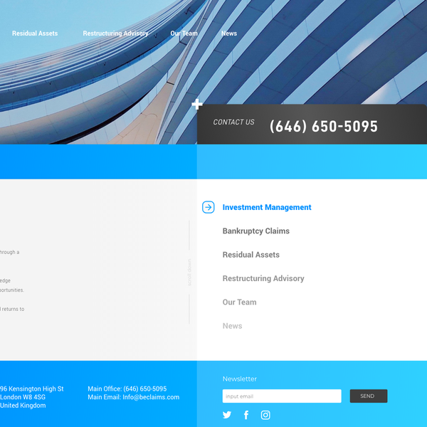 Minimalistic Webdesign for Investment Company 