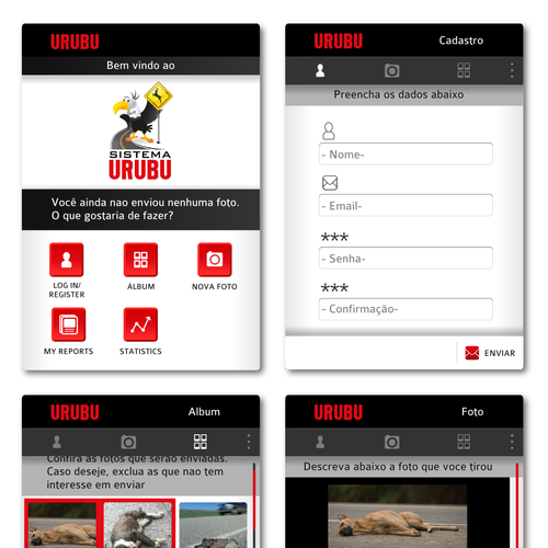 Sistema Urubu (Vulture System) Android Mobile App Design required Design réalisé par Irun S