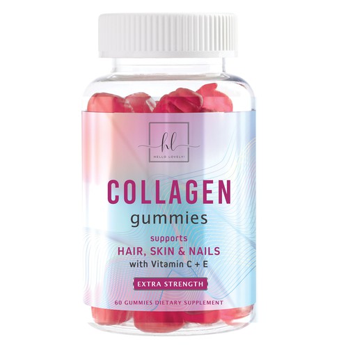 Hello Lovely needs a Collagen Gummies product label Design by 55rova