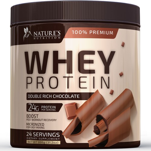 Diseño de Tasty Whey Protein Chocolate Design Needed for Nature's Nutrition de R O S H I N