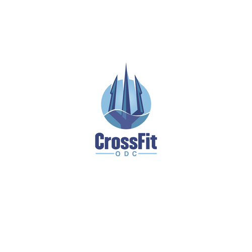 Logo pour une salle de CrossFit (France), thématique : trident, mer, odyssée, poseidon … Design by Democomics