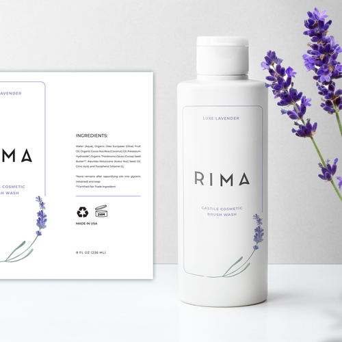 Minimalist Label for a luxury brand of cosmetic brush washes Design by miljandesign