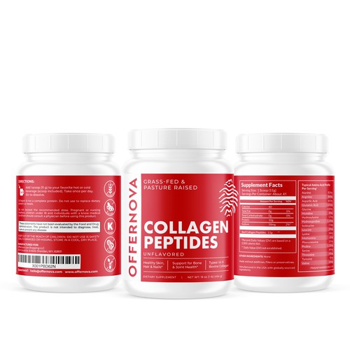 Design a Food Supplement Label - Collagen Peptides Design by Sasha Bianca