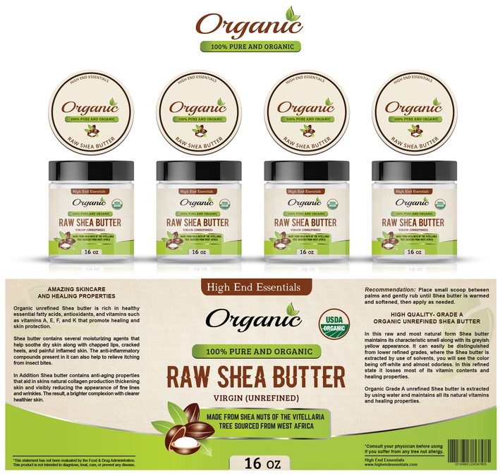 Create an Eye Catching "Organic Shea Butter label" that will draw