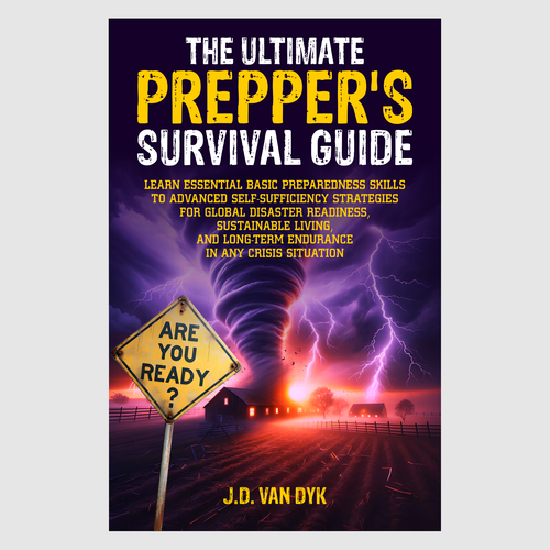 I need a powerful book cover to illustrate disasters and be ready for it Design by adavan