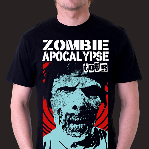 Zombie Apocalypse Tour T-Shirt for The News Junkie  Design by THE RADIANT CHILD