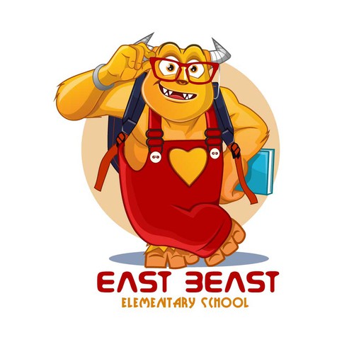 The East Beast - a fun mascot for an elementary school Design by BroomvectoR