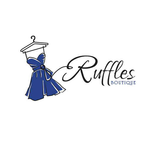 Logo for ruffles boutique ruffles probably more dominant than