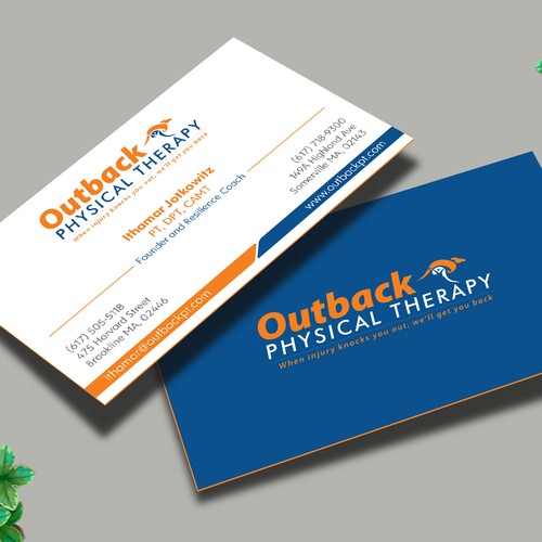 Business card for 2 clinic physical therapy office Design by Design sp