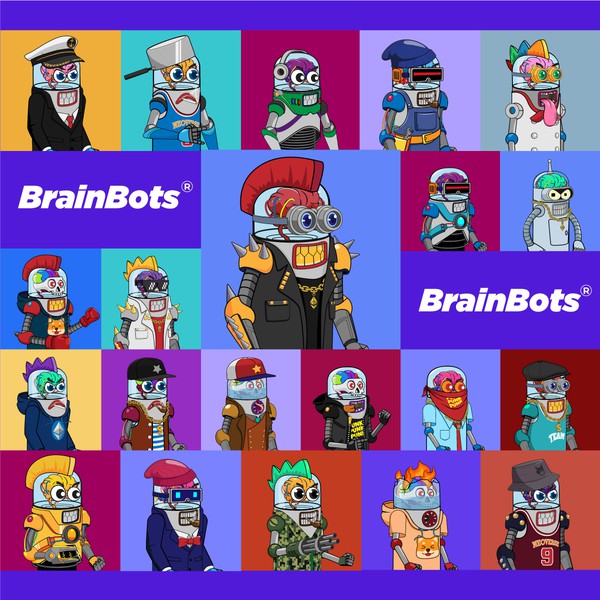 Design by aznima titled "BrainBots NFT Character Design"