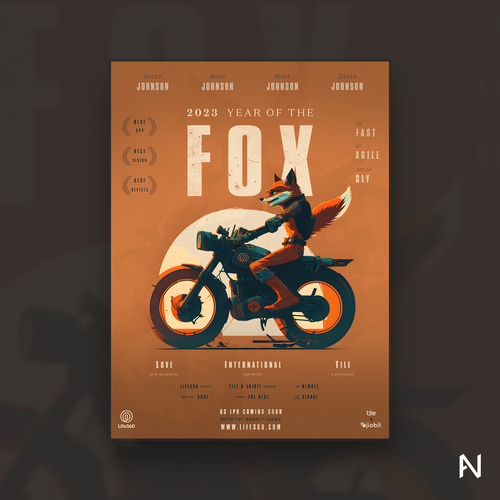 Life360 2023 Year of the Fox Poster Design by A.N Creative