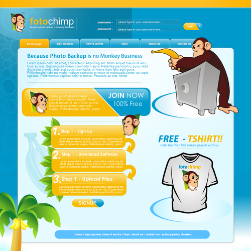 Website for FOTOCHIMP (Home page only, no coding!) デザイン by digitalview