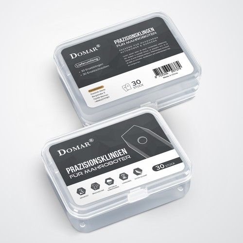 Plastic Box Labels for lawn mower blades Design by StanBranding