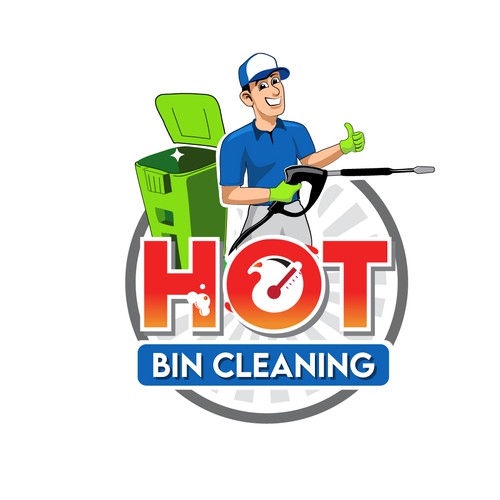 Hot Bins Cleaning - Trash Can Cleaning Design by Gula Jawa