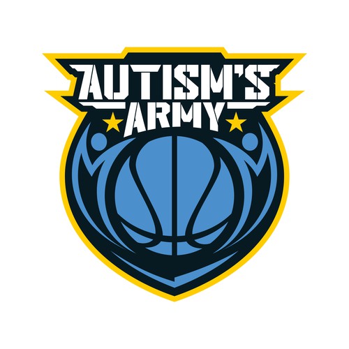 Basketball Logo for Team 'Autism's Army' - Your Winning Logo Featured on Major Sports Network Design by indraDICLVX