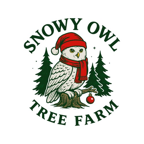 Snowy Owl Christmas Tree Farm ---LOGO COMPETITION! Design by #hjp