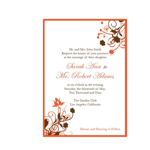 Letterpress Wedding Invitations Design by Lady P