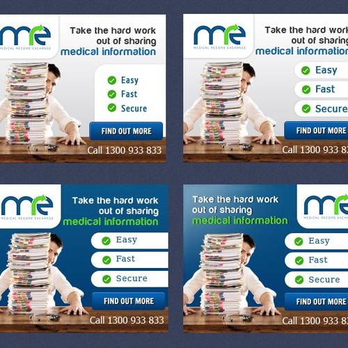 Create the next banner ad for Medical Record Exchange (mre) Réalisé par PAVN