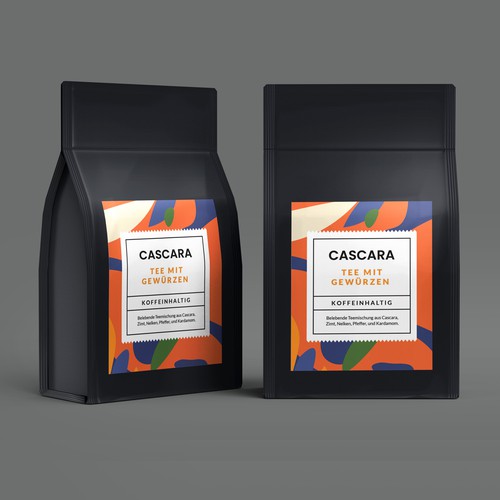 Cascara tea label Design by Experiva