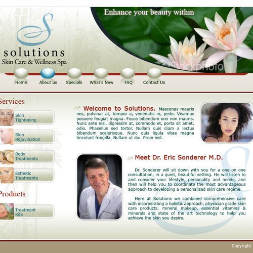 Website for Skin Care Company $225 Design by Cinnam1n