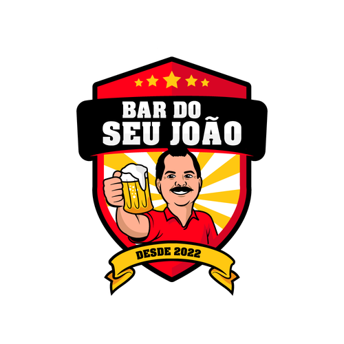 "Bar do seu João" winning Logo design
