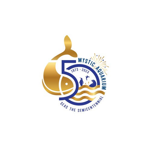 Mystic Aquarium Needs Special logo for 50th Year Anniversary Diseño de Congrats!
