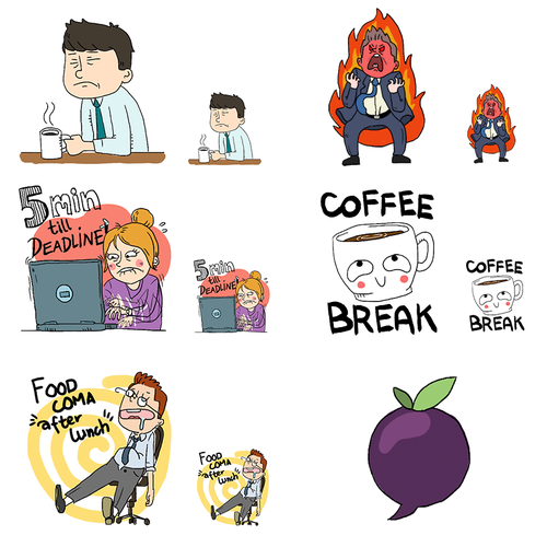 Create cool Emoji-Stamps for an awesome Business Chat Design by ktoons