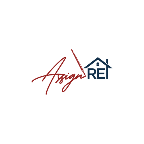 Real Estate Logo with cursive + forming shapes out of words Design by CHICO_08
