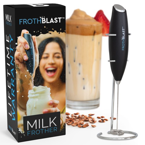 "Design a BOX design for MILK FROTHER  product" Réalisé par interaksi