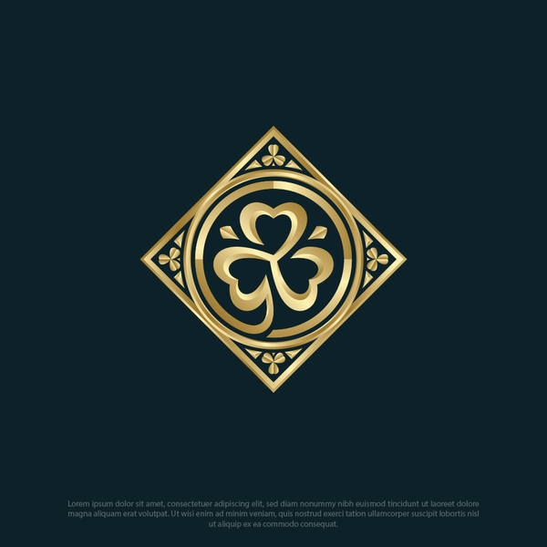 Diseño de Flamerro titulado "The Golden Shamrock Logo"