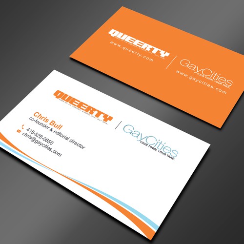 Create new business card design for GayCities, Inc., which runs Queerty.com and GayCities.com,  Design por rikiraH