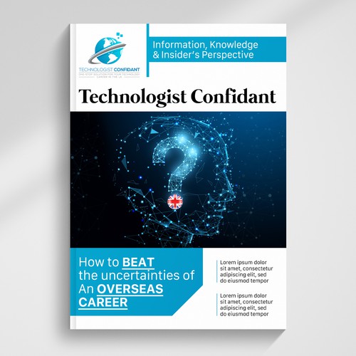 Creative, futuristic and attention grabbing magazine cover reflecting UK's technology career Design by cemerbas