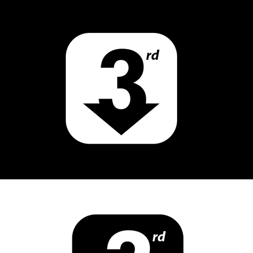 Create a black on white icon/button to represent "3rd button down" Design by 1lya2 ™