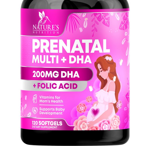 Prenatal Vitamins Label Design needed for Nature's Nutrition Réalisé par rembrandtjurin